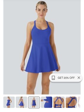 Halara Softlyzero Airy Backless Twisted Easy Peezy Dress, Aster Blue, size ML